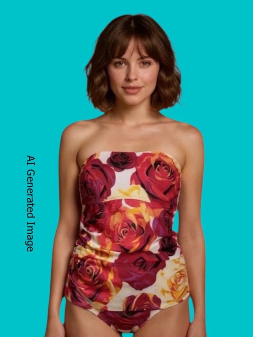 Jantzen 2pc Fuchsia Pink Rose ParadeTankini Top Bikini Bottom Swimsuit Size 12